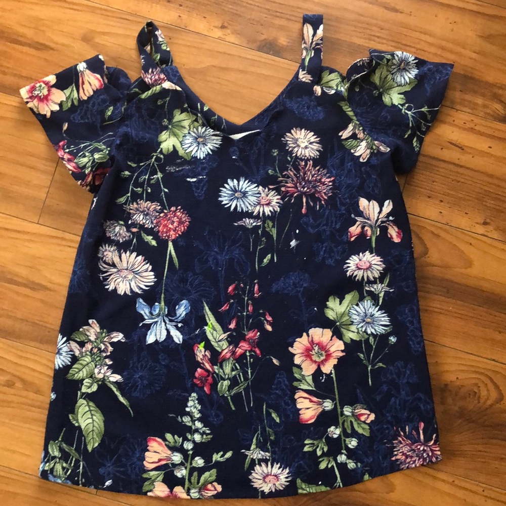 Kids dressy flower blouse top size S or 7/8